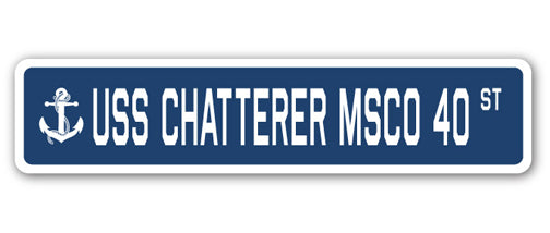 USS CHATTERER MSCO 40 Street Sign
