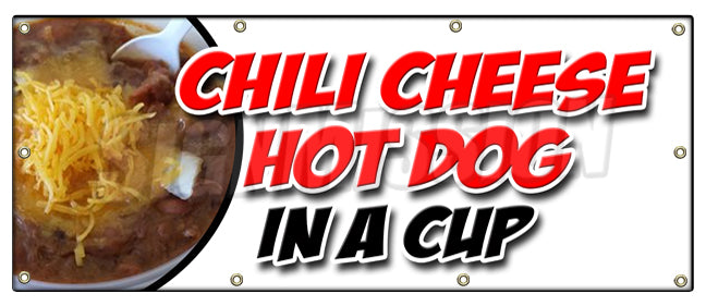 Chili Cheese Hot Dog Cup Banner