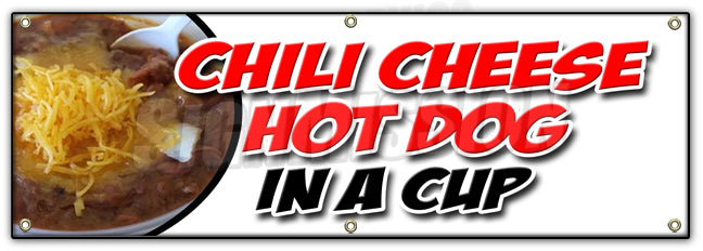 Chili Cheese Hot Dog Cup Banner