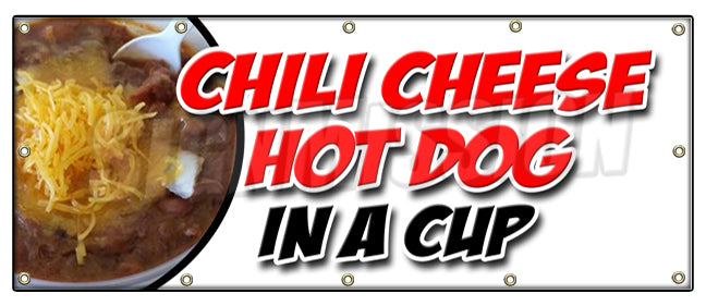 Chili Cheese Hot Dog Cup Banner