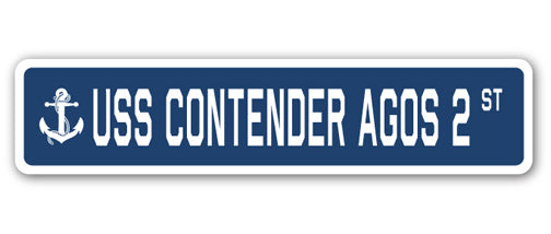 USS CONTENDER AGOS 2 Street Sign