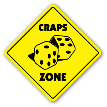 CRAPS ZONE Sign casino game dice card room gambling