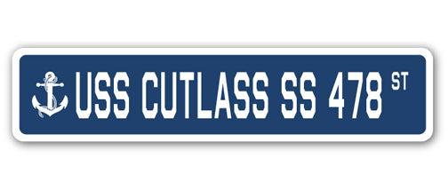 USS CUTLASS SS 478 Street Sign