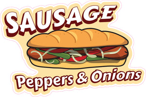 Sausage Peppers & Onions Die Cut Decal