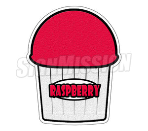 Raspberry Flavor Die Cut Decal