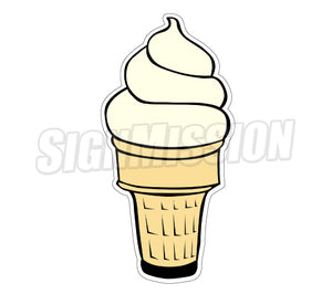 Soft Ice Cream Cone Vanilla Die Cut Decal