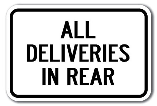 All Deliveries In Rear