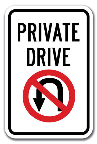 Private Drive with No U-Turn symbol