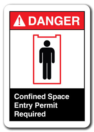 Danger Sign - Confined Space Entry Permit Required