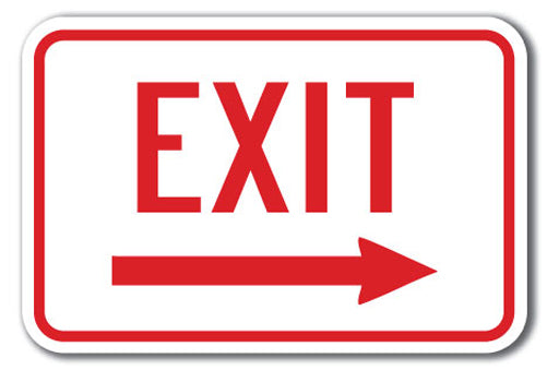Enter-Exit Signs -Exit with right arrow