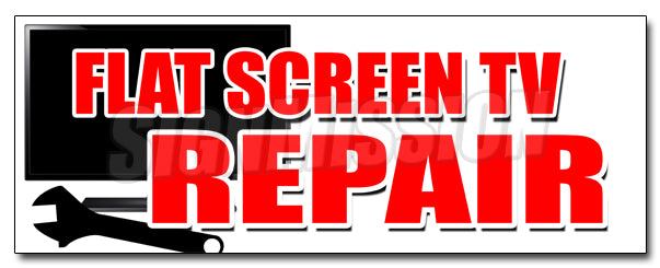 Flat Screen Tv Repair Decal