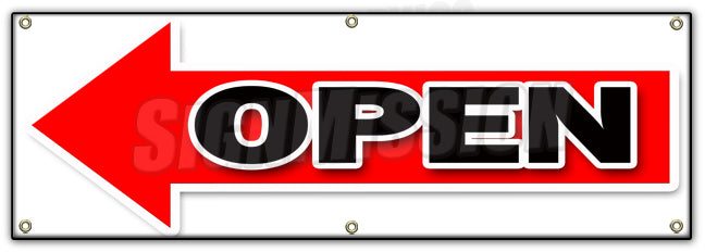 Giant Left Open Arrow Banner