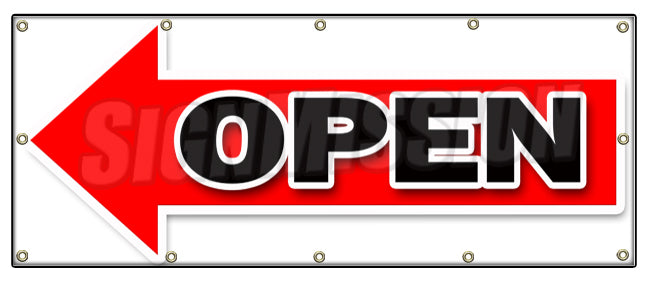 Giant Left Open Arrow Banner