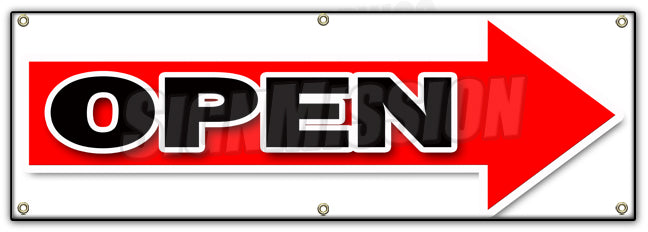 Giant Right Open Arrow Banner