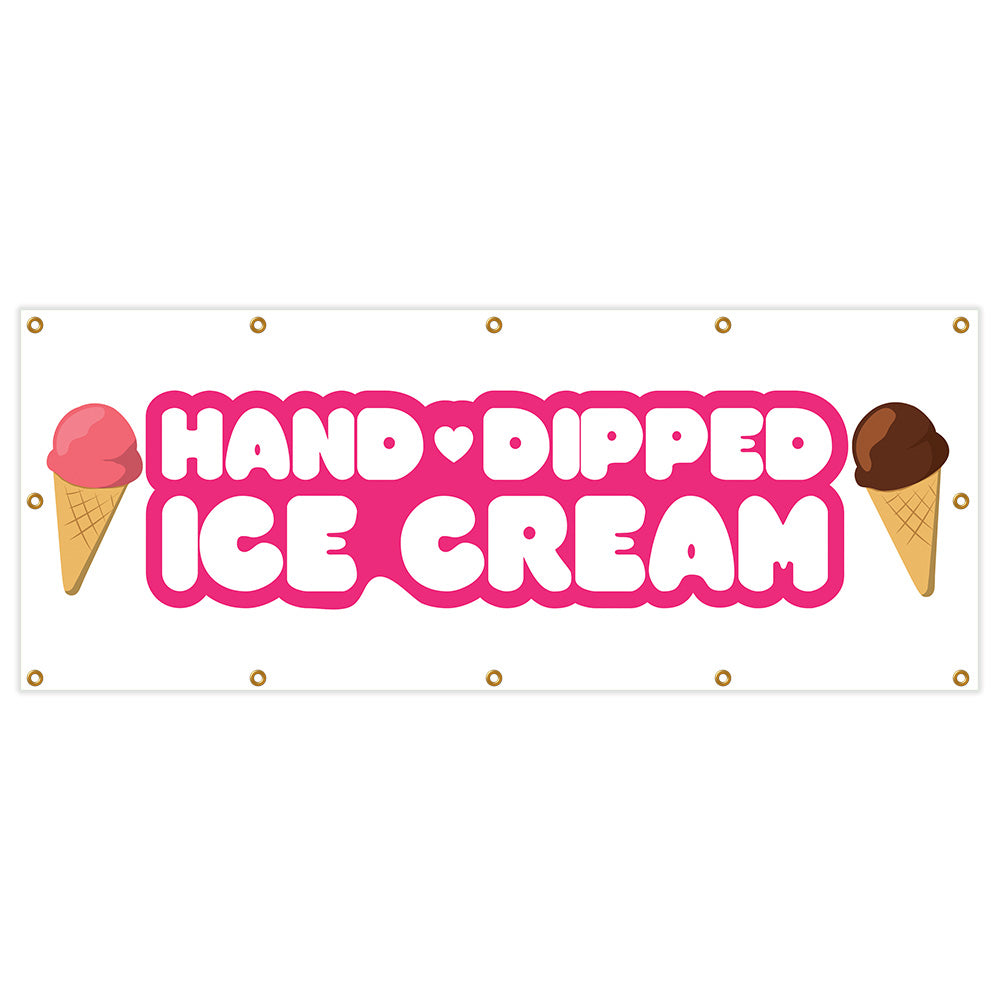 Hand Dipped Ice Cream Banner