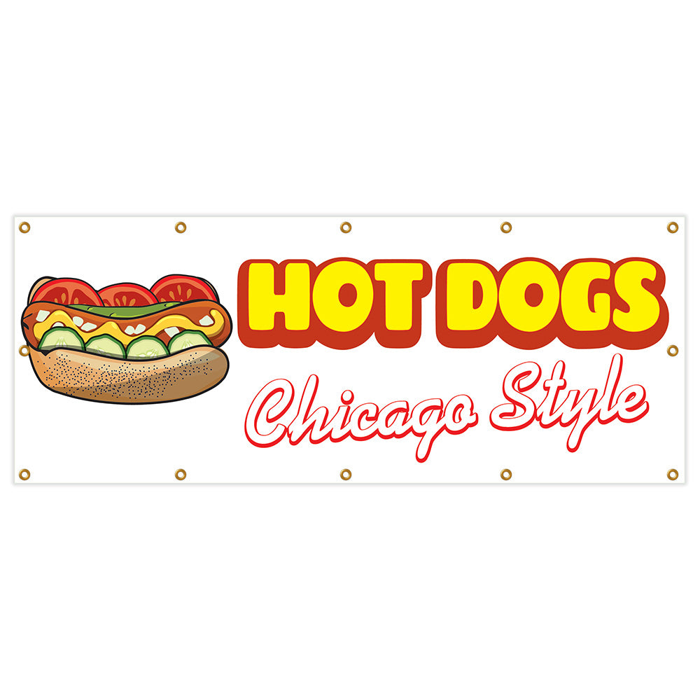 Hot Dogs Chicago Style Banner