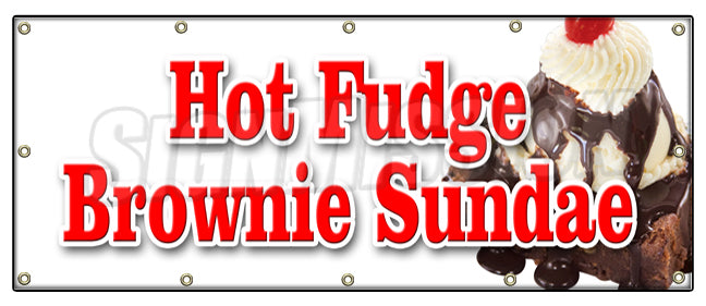 Hot Fudge Brownie Sundae Banner