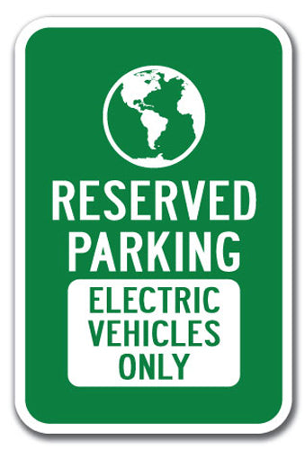 Reserved Parking Electric Vehicles Only with Symbol