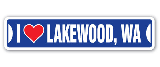 I LOVE LAKEWOOD, WASHINGTON Street Sign