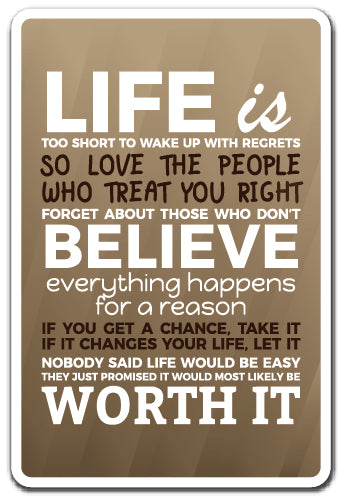 Life Is Too Short Vinyl Decal Sticker