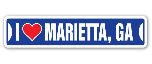 I LOVE MARIETTA, GEORGIA Street Sign