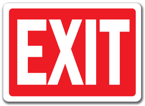 Exit Sign (white on red)