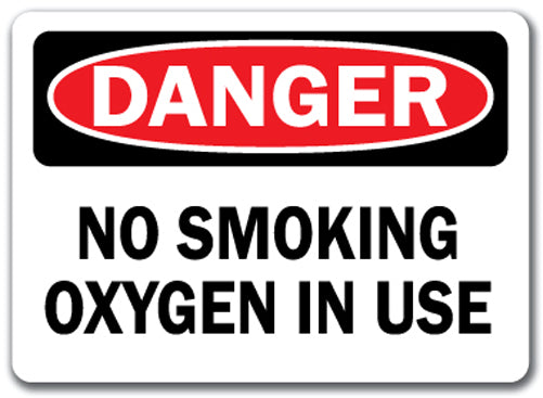 Danger Sign - No Smoking Oxygen In Use