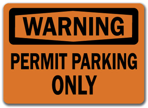 Warning Sign - Permit Parking Only
