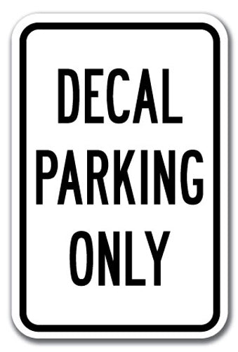 Decal Parking Only