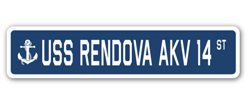 USS RENDOVA AKV 14 Street Sign