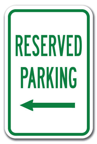 Reserved Parking with left arrow