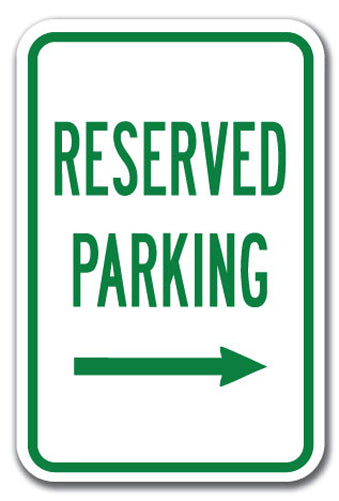Reserved Parking with right arrow