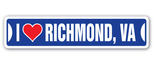 I LOVE RICHMOND, VIRGINIA Street Sign