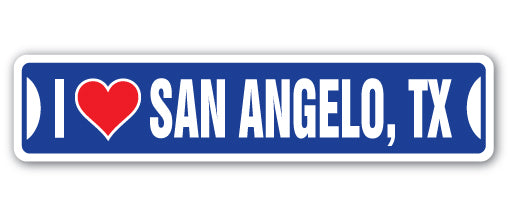I LOVE SAN ANGELO, TEXAS Street Sign
