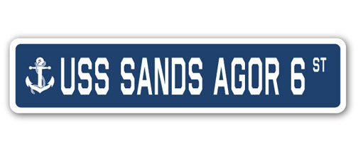 USS SANDS AGOR 6 Street Sign