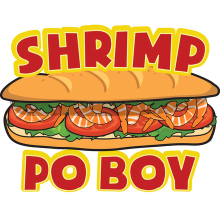 Shrimp Po Boy Die Cut Decal