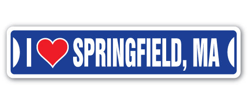 I LOVE SPRINGFIELD, MASSACHUSETTS Street Sign