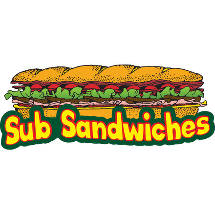 Sub Sandwiches Die Cut Decal