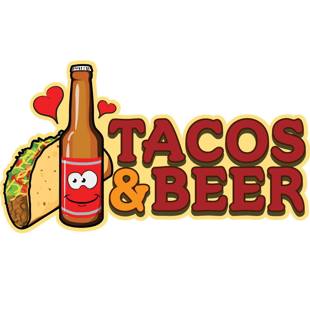Tacos & Beer Die Cut Decal