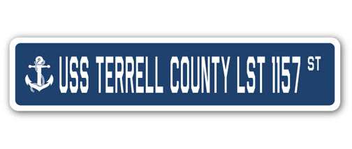 USS TERRELL COUNTY LST 1157 Street Sign