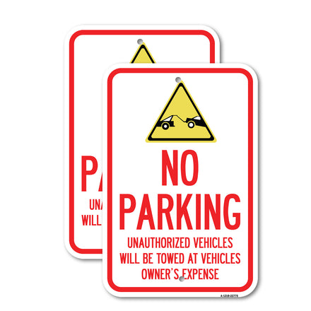 Unauthorized Vehicles Towed at Owner Expense with Graphic