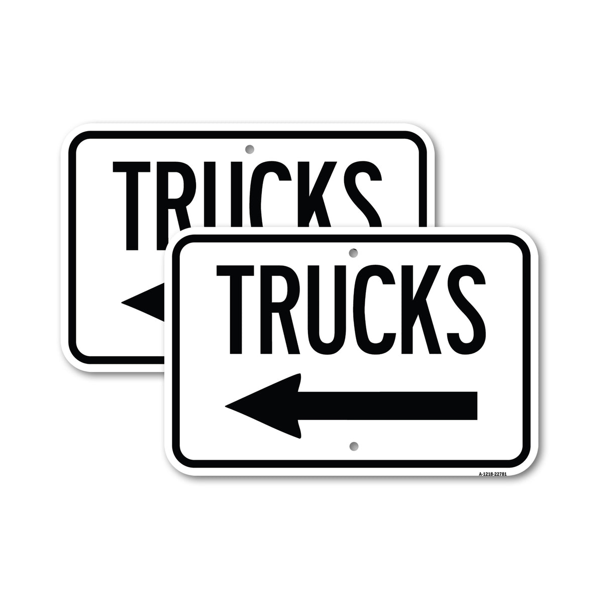 Trucks Sign Trucks (With Left Arrow)