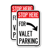 Stop Here for Valet Parking (Right Arrow)