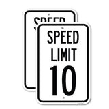 Speed Reduction Sign Speed Limit 10 Mph