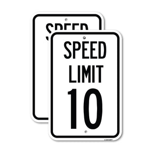 Speed Reduction Sign Speed Limit 10 Mph