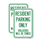 Reserved Parking Towing Sign Resident Parking Only, Violators Will Be Towed