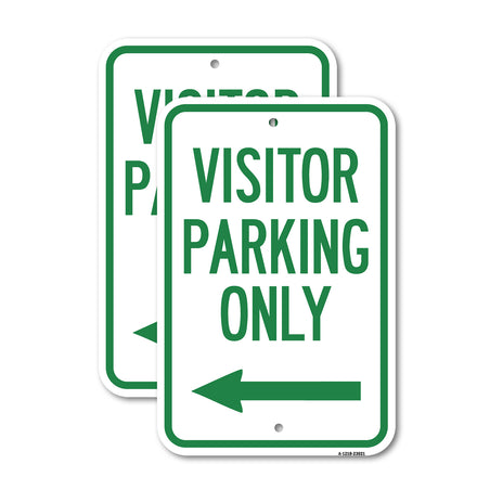 Reserved Parking Sign Visitor Parking Only (With Left Arrow)