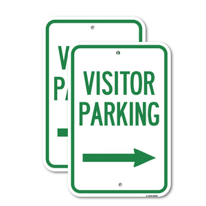 Reserved Parking Sign Visitor Parking (Arrow Pointing Right)