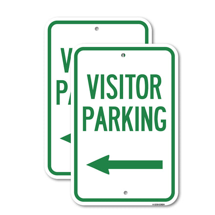 Reserved Parking Sign Visitor Parking (Arrow Pointing Left)