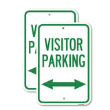 Reserved Parking Sign Visitor Parking (Arrow Pointing Left and Right)